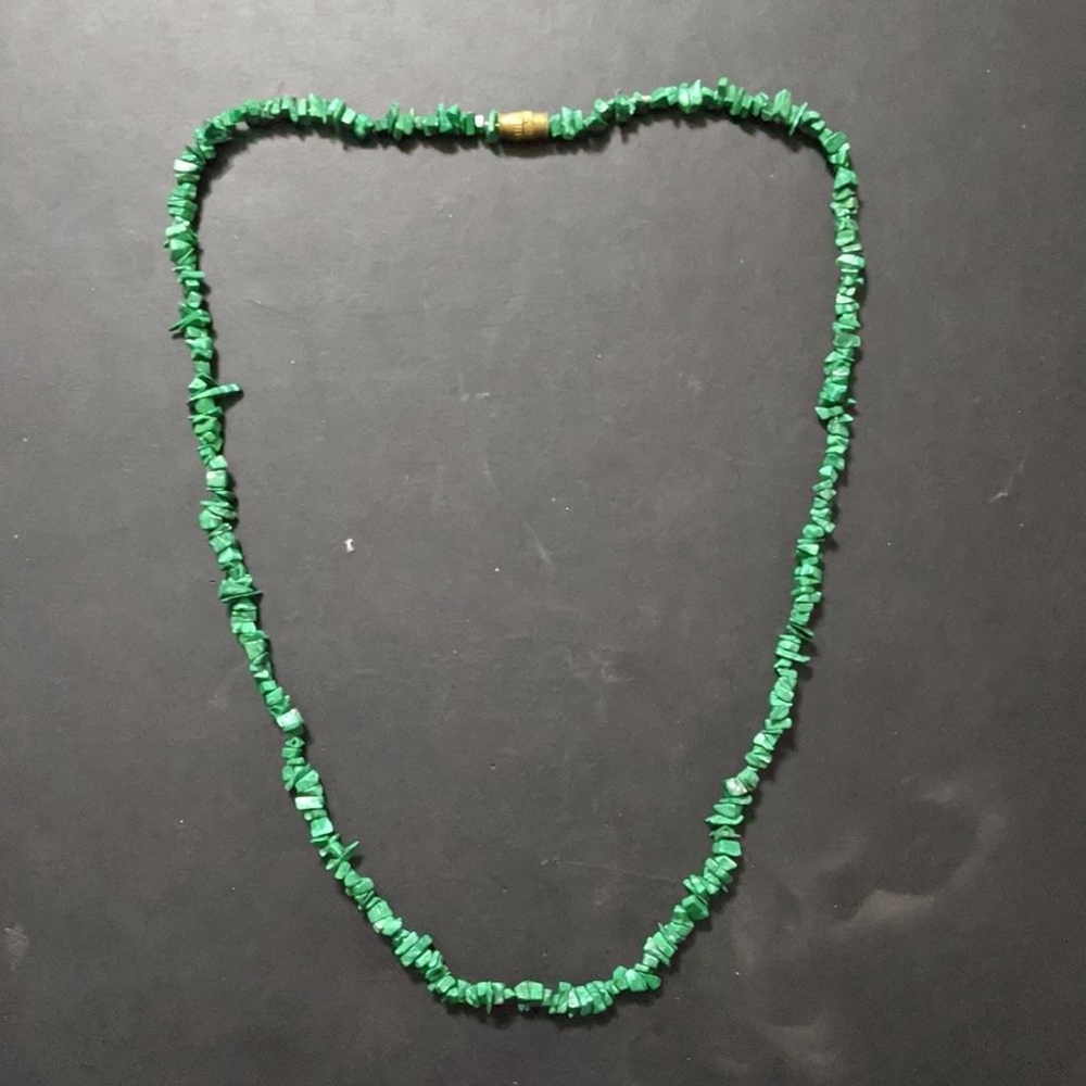Green Malachite Gemstone Chip Statement Necklace
